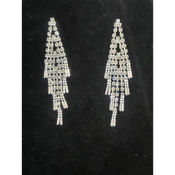 Vintage Rhinestone Chandelier Earrings - Picture 1 of 3